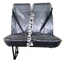 Manufacture of a new design double passenger seat (high backrest) complete, left-hand side with 3-point belt.