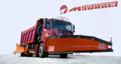 Combined road machine KDM-7881100 on the basis of a truck with a tipper body KAMAZ-6580 with sand and salt spreader, poly