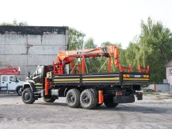 Special purpose vehicle with hydraulic loading crane of MKMA type on the base of URAL 4320 and its modifications U0K07N-U4