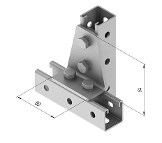 Plate 4 holes SMA 620, with overall dimensions 80x94, metal thickness 5,0 mm, stainless steel grade AISI 304.
