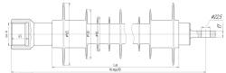 Fixation rod insulator with ribbed sheath made of organosilicon rubber FSPKr 120-25/1,3-K-G2