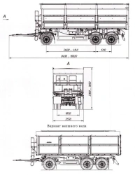 Tipper trailer 8596-41A with axles HJD13Y30S18-1840T16-060 with load capacity 12 tonnes