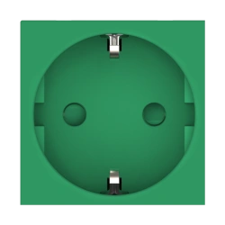 CADUCEUS ALING HIDE SP socket outlet with grounding with curtains modular 45x45, 16A, 250V~, with horizontal plug, green