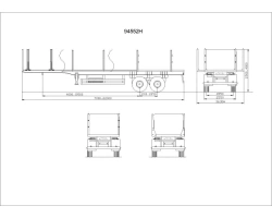 Semitrailer biaxial BZAP 94552H timber carriers