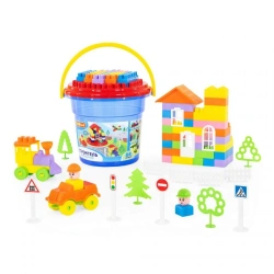 Builder" Constructor (84 elements) (in a "Maxi" bucket with lid), article no. 37213