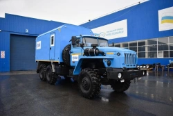 Well testing unit (WTU), UZST brand, type UZST01, modification 5840-10 on Ural 4320-16 chassis.