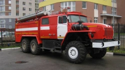 Fire tank truck without CMU, type 6YN32, modification 6Y332W on the base of URAL-55571(-80, -82) chassis.