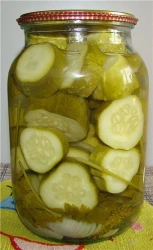 Cucumbers cut pickled in glass jar 3000gm