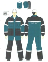 Women's suit (jacket, trousers) for protection against general industrial pollution and mechanical effects (abrasion) made of co