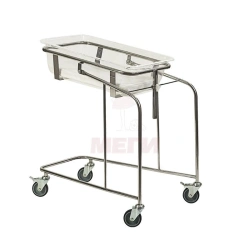 KTN-01-MSK(MSC-5130) Bed-carriage for newborns, stainless steel, with plastic cuvette, with movable bed, complete with mattress.