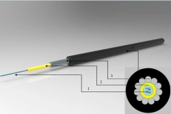 Fibre optic cable armoured in the ground with central tube KVO B-Z-C with number of fibres 2-8
