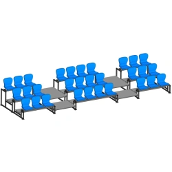 Grandstand for spectators three-row for 30 seats