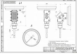 Bimetallic thermometer TBf-221 IP54 80 USH