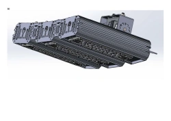 LED luminaire "Industrial Design MTM IoT" series CUBIC 180 Three modules Connection from sides 5 degrees Mounting CUB 42mm