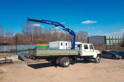 Flatbed platform, type 12N2G, modification 47120F with CMU produced by "UZPM" Ltd. of ANT 1.8-2, ANT 2.5-2, ANT 4.4-1, ANT 5-2,