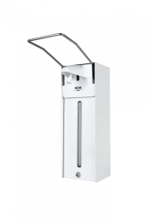 Vandal resistant metal elbow dispenser with adjustment and lock HOR-D-030R-RA