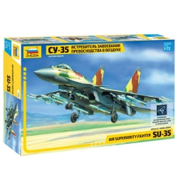 Assembled model Su-35 air superiority fighter aircraft
