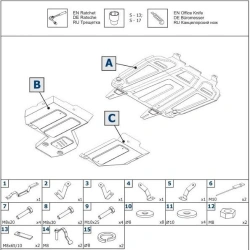 Set of metal guards for Mitsubishi ASX