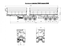 Articulated tipper-trailer of Tonar 95403 model with axles of TONAR models: 20883, 1342, 90422, 90424, 90431.