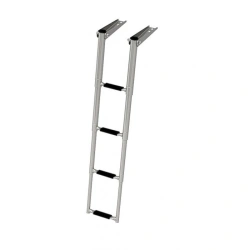 Ship's gangway telescopic folding narrow, 4 black steps, Art. No. 040162BT
