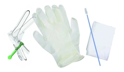 Set of gynaecological articles for cervical and vaginal sampling disposable sterile "Femina®" with mirror M and qi