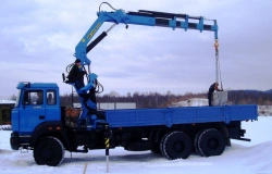 Flatbed truck with CMU 6377P2 on chassis Ural 4320-4951-78, Ural 4320-4951-80, Ural 4320-4951-82