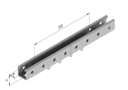 Internal connector for profile SMUP SMA 640, SMA 641, with overall dimensions from 12,5x34x250 mm to 32,5x34x250 mm, with thickn