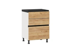 Sherwood LD.281130.000 Kitchen cabinet front 600 with 3 drawers LUX (4) (Golden Oak/Black )