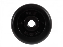 MB-AtletB31-2,5 Athlete rubber disc, black, 31 mm, 2,5 kg