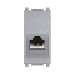CADUCEUS ALING Experience flush-mounted computer socket Keystone RJ45 8P8C cat.6A UTP, 1M, silver, art. 74225.S