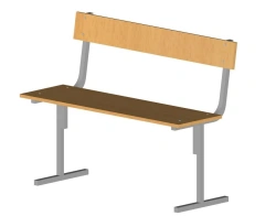 Metal-framed wooden changing room bench