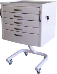CE 103M - mobile medical table with 5 drawers