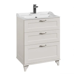 Cabinet under sink Aquaton Leon 65 H oak white 1A194601LBPS01.A194.6.01L.BPS.0