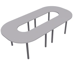 Oval metal-framed table S.T.MK.9