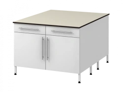 Island table on two metal pedestals 1200 OTJLg