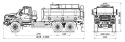 Tank truck for transportation of food liquids (technical water) ??? 4680M1-20 on URAL 4320-6951-70, 4320-6951-72, 4320-6951 chas