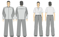 Women's suit (jacket, trousers) for protection against general industrial pollution and mechanical effects (abrasion) made of co