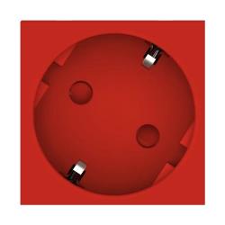 CADUCEUS ALING HIDE 45x45, 16A, 250V~ modular 45x45, without grounding, with 45-degree plug, red