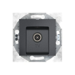 CADUCEUS ALING PRESTIGE Single flush-mounted aerial TV/FM socket, graphite, item no. 6012I.2 (mechanism). 6012I.2 (mechanism)