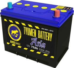 Accumulator lead starter battery TYUMEN BATTERY 6ST-75L ASIA