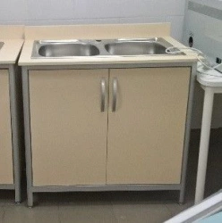 Laboratory bench with 2 sinks TV-SLTM-04.01