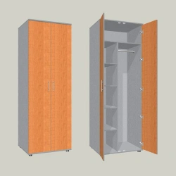Double-door two-section wardrobe for clothes and documents SHGK-7