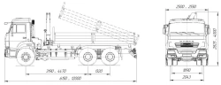 Dump trucks without CMU with diesel engine, GVW more than 20 tonnes, type 57563 modifications: 57550N on the basis of KAMAZ chas