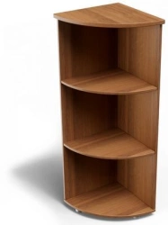 Angular open shelving unit. Perspective