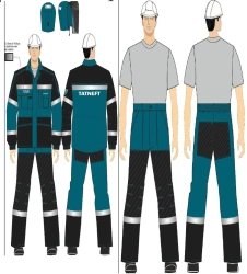 Women's suit (jacket, trousers) for protection against general industrial pollution and mechanical effects (abrasion) made of co
