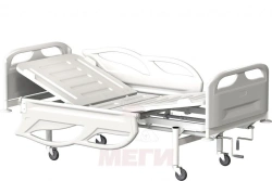 KF2-01-"MSC" (MSC-6102) - Functional bed, on wheels, complete with slatted side rails made of solid beech wood, backrests, plast