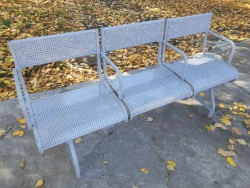 Metal-framed sectional armchairs: triple section, double section, item No. 069/2023; item No. 070/2023