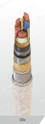 Power cable with copper conductors with paper insulation impregnated with viscous or non-flowing composition for voltage 6, 10 k