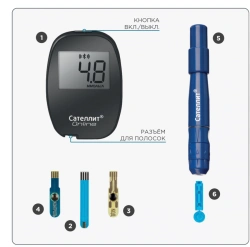 Blood glucose level monitoring system glucometer SATELLIT® ONLINE