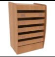 Newspaper storage, 5 boxes, 2 identification plates per box